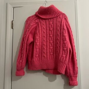 Cozy Pink Cable Knit Sweater EUC Large